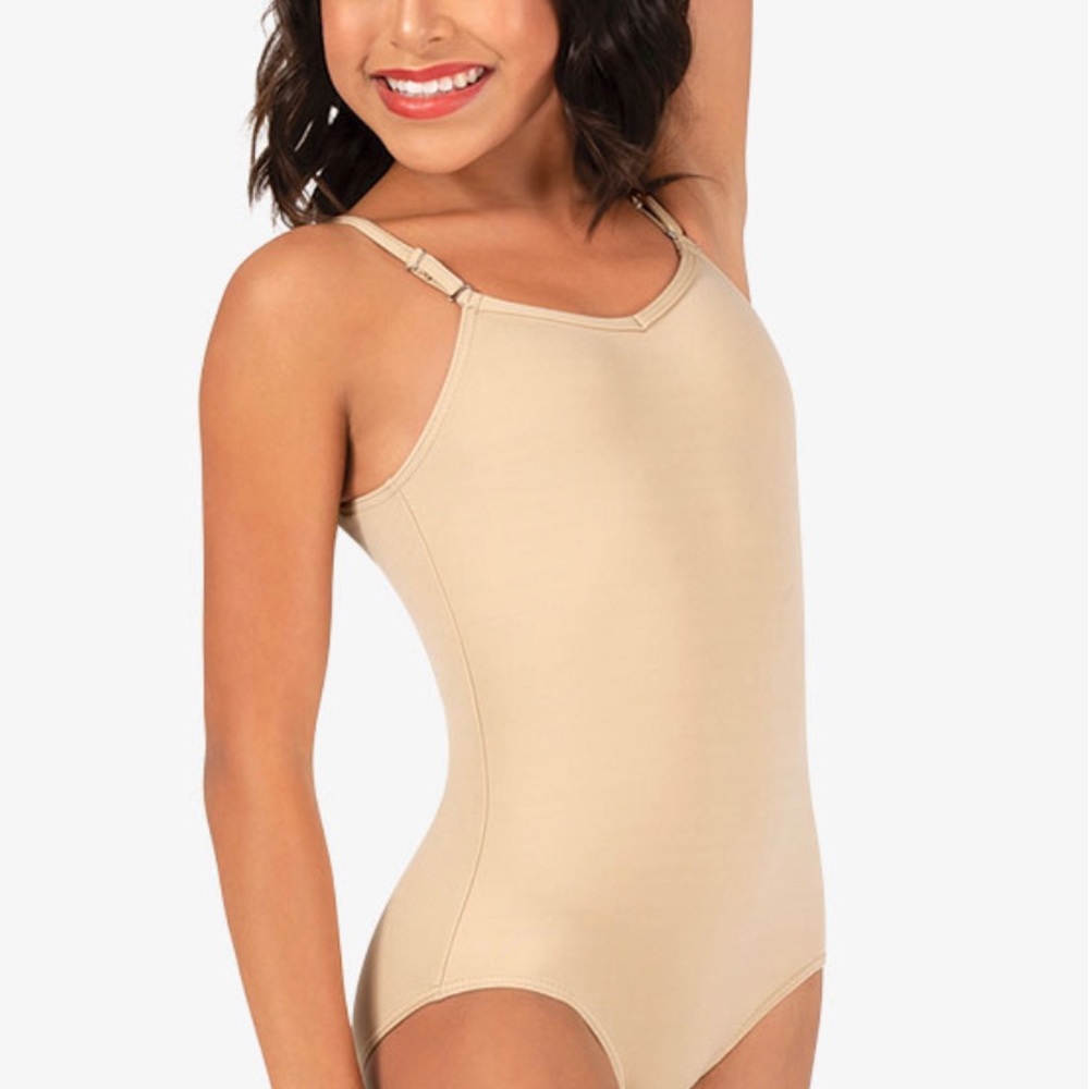 girls nude capezio adjustable strap leotard